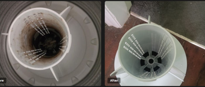 washing machine filter before and after Washing machine cleaning in Tawa Wellington by FreshFix Cleaning Services