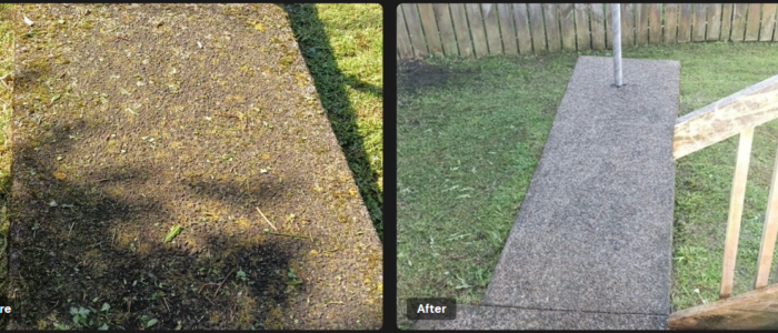 water blasting concrete backyard before and after water blasting house in Tawa Wellington by FreshFix Cleaning Services