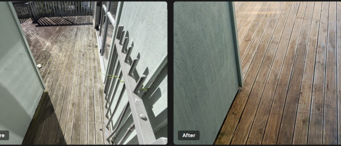 water blasting deck before and after water blasting deck in Tawa Wellington by FreshFix Cleaning Services
